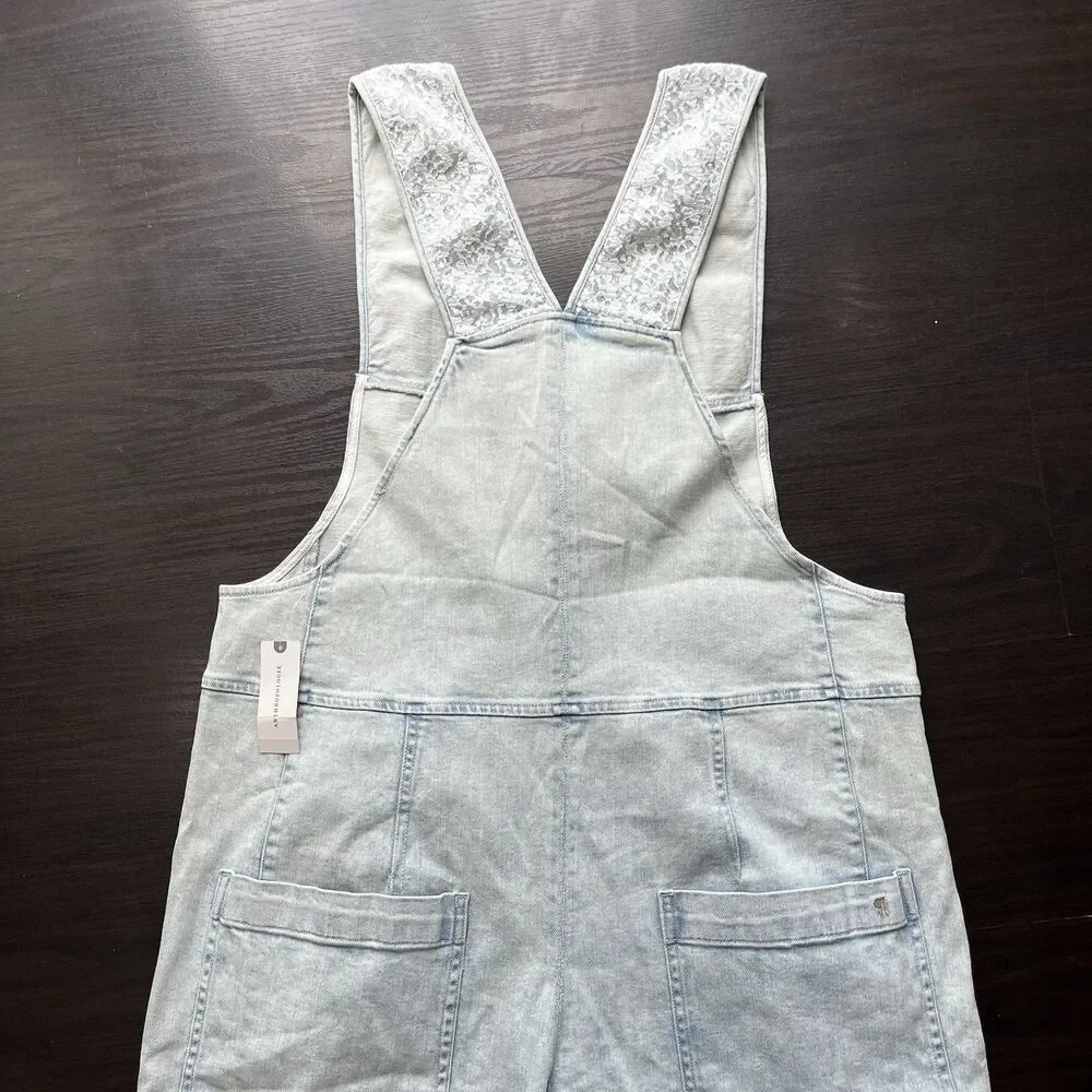 Pilcro Anthropologie Overalls Womens L Front Zip Wide Leg Jumpsuit Cropped Boho - Picture 8 of 16